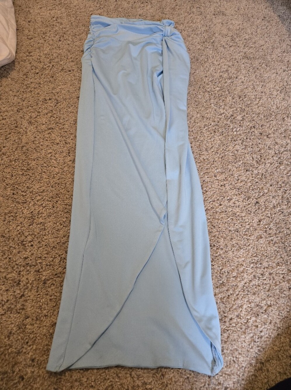 Light Blue Wrap Maxi Skirt